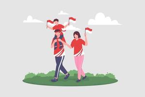 Celebrating Indonesia Independence Day Vector Illustration.