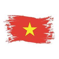 Vietnam Flag With Watercolor Brush style design vector Illustration