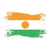 Bandera de Níger con ilustración de vector de diseño de estilo de pincel de acuarela