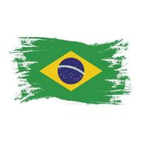 Bandera de Brasil con ilustración de vector de diseño de estilo de pincel de acuarela