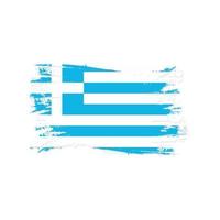 Bandera de Grecia con ilustración de vector de diseño de estilo de pincel de acuarela