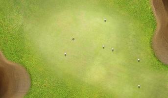 Aerial top view of Golf course photo