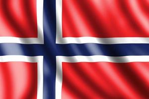 bandera de noruega, ilustración realista