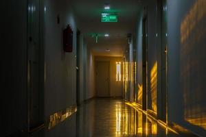 Walkway in the condo with lighting of sunlight background photo