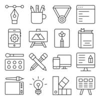 Pack of Photographic Tools Linear Icons vector