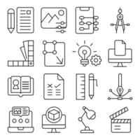 Pack of Photography and Document Linear Icons vector