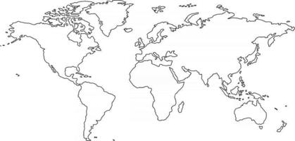 Freehand world map sketch on white background. vector