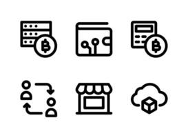 Simple Set of Cryptocurrency Related Vector Line Icons