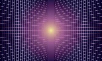 Glow between two 80's style vaporwave neon grids vector