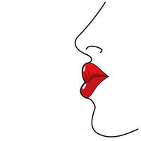 Line art illustration of woman lips vector