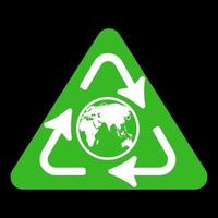 Recycle icon with earth globe vector