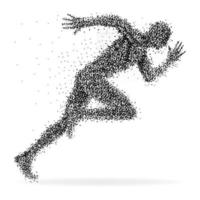 A sprinter made from dots isolated on white vector