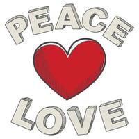 paz y amor vector