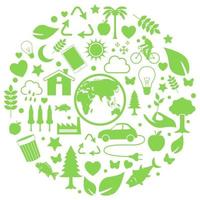 icono de medio ambiente en círculo vector