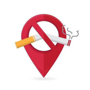 Área de no fumadores y fumadores. fumando cigarrillos vector