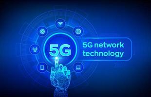 5G network wireless systems and internet of things. vector