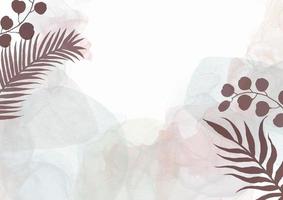 Decorative hand painted watercolour background with floral design vector
