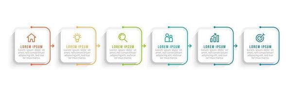 Infographic Template With 6 Workflow vector