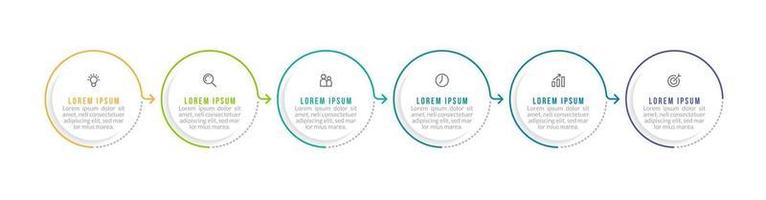 Infographic Template With 6 Main Idea vector