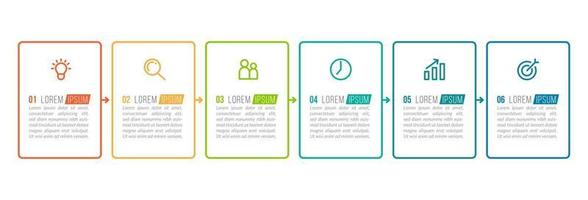 Infographic Template with Main Idea and 6 Steps vector