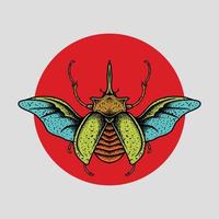 Insect drawing with red circle vector