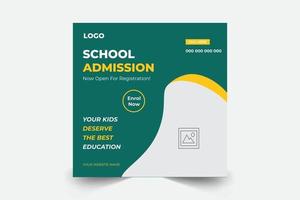 School education admission social media banner post template