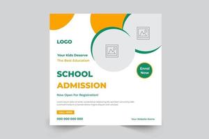 Admission banner post template for school, college, university