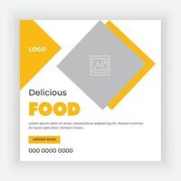 Social media food banner template for restaurant business vector