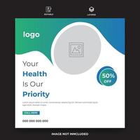 Diseño de banner médico para su promoción, atención médica, clínica. vector