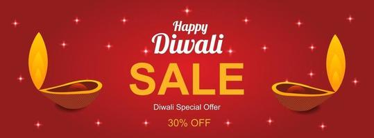 Happy diwali sale social media banner template vector