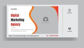 Video thumbnail and web banner template for digital marketing vector