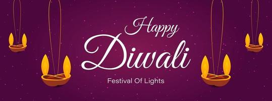 Festival of Lights celebration, Happy Diwali holiday greeting card vector