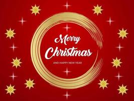 Red Christmas and New Year Background. Christmas Greeting Card. vector