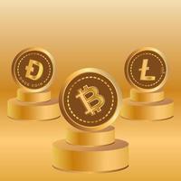 3d crypto currency type. vector graphics