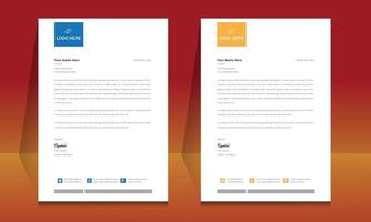 Letterhead format template, business style letterhead design template. vector