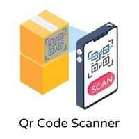 escáner de código qr vector