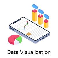 Line Chart and Data visualization vector