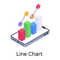 Line Chart and Data visualization vector