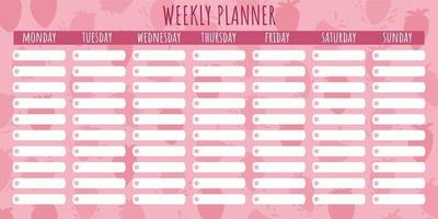 Weekly planner. Templates notes to-do lists. Schedule for your design. vector