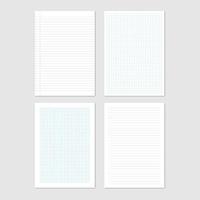 Paper sheets collection of A4 format, vector illustration