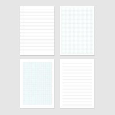 Paper sheets collection of A4 format, vector illustration