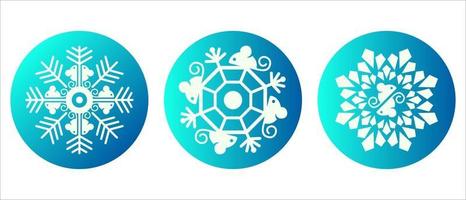 Christmas snowflake with mice on a blue background vector