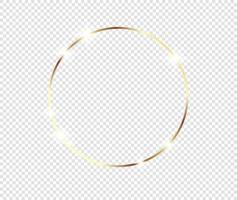 Gold shiny glowing frame with shadows isolated background vector