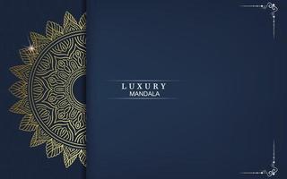 Luxury gold mandala ornate background for wedding invitation vector