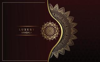 Luxury gold mandala ornate background for wedding invitation vector