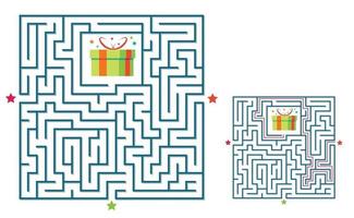 Square maze labyrinth game for kids. Labyrinth logic conundrum. vector