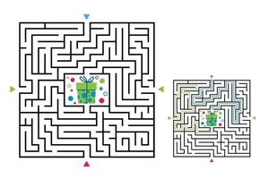 Square maze labyrinth game for kids. Labyrinth logic vector