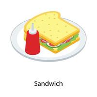 conceptos de plato de sándwich vector