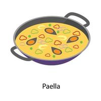 paella de marisco vector