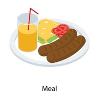 Fast Food Platter vector